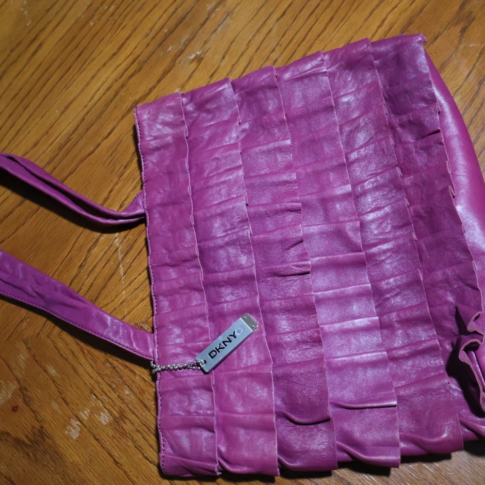 DKNY Textured Purple Tote Bag